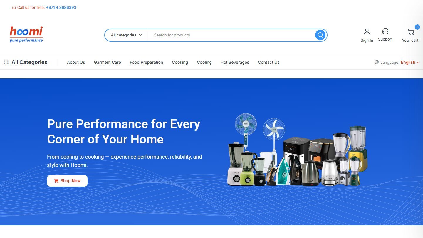 Hoomi website (myhoomi.com) built by Ravi Negi