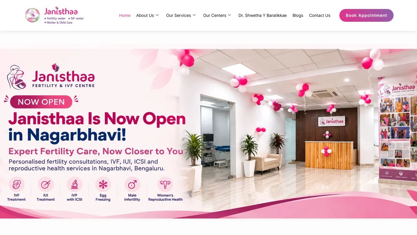 Janisthaa IVF website (janisthaaivf.com) built by Ravi Negi